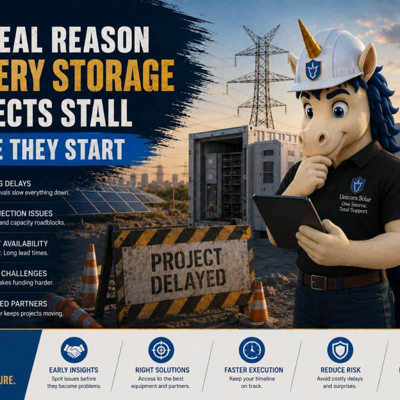 Battery storage equipment for a renewable energy project
